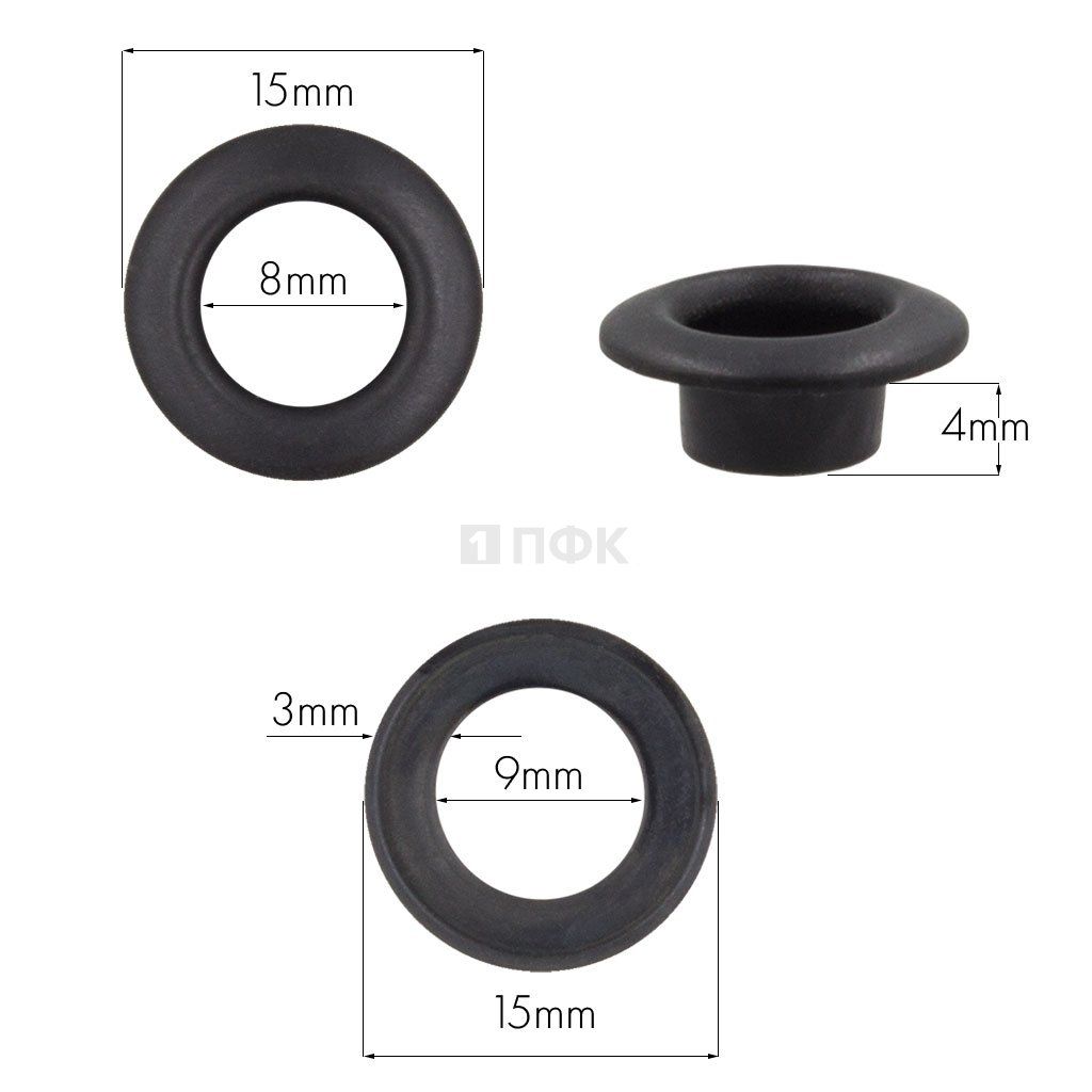 Люверсы №5 8мм латунь цв оксид (уп 1000шт) — ПФКР Люверсы №5 8мм латунь цв оксид (уп 1000шт)