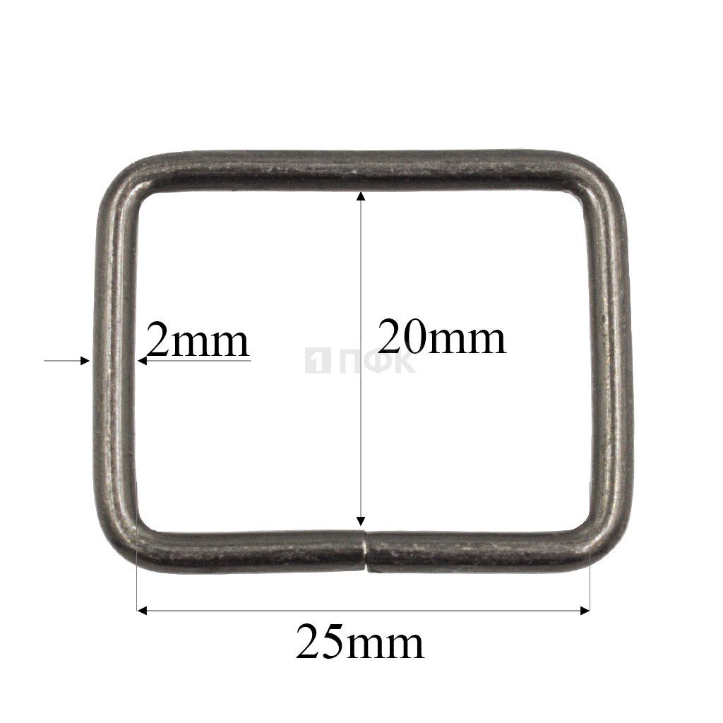Пряжка - рамка 25мм (толщ 2,0мм) цв оксид (уп 1000шт)