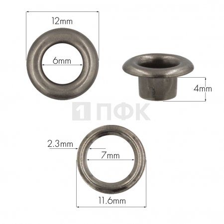 Люверсы №4 6мм сталь цв никель тем (уп 5000шт) Люверсы №4 6мм сталь цв никель тем (уп 5000шт)