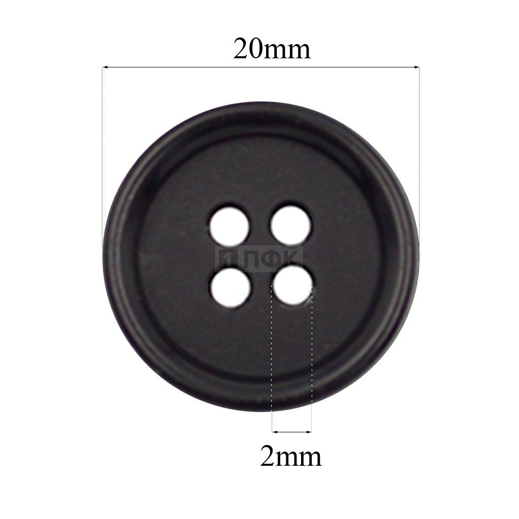 Пуговица 51400-20 ПА 20мм цв черный (уп 1000шт)