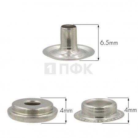 3 Части кнопки для одежды 15мм №61 нерж цв никель (уп 720шт) NEW STAR