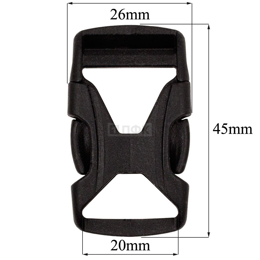 Фастекс FH-20 (защелка-трезубец) ПФЛ 20мм цв черный (уп 1000шт) — ПФКР Фастекс FH-20 (защелка-трезубец) ПФЛ 20мм цв черный (уп 1000шт)