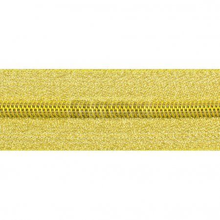 Рулонная молния спиральная (витая) тип 5 металлизированная цв золото (рул 200м/уп 2000м)