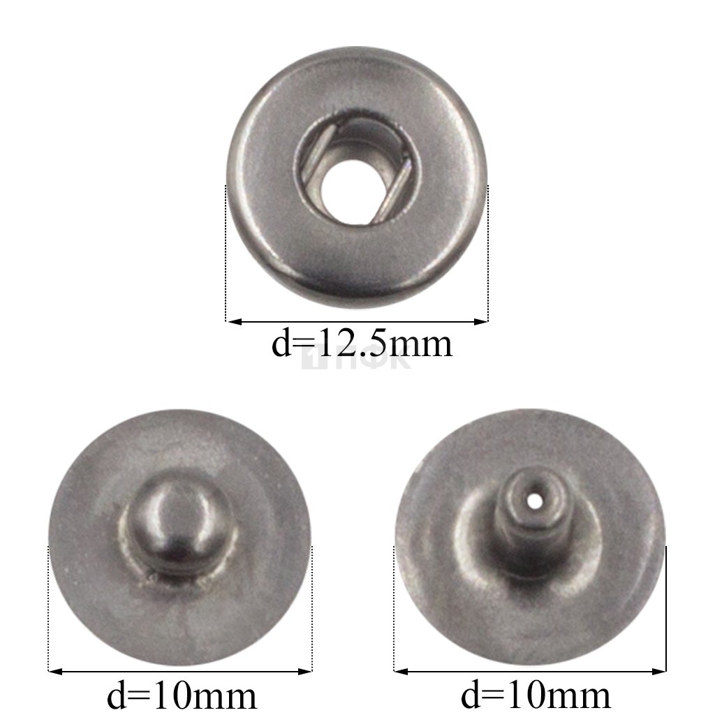 3 Части кнопки для одежды 12,5мм Альфа латунь цв никель тем (уп 1440шт) 