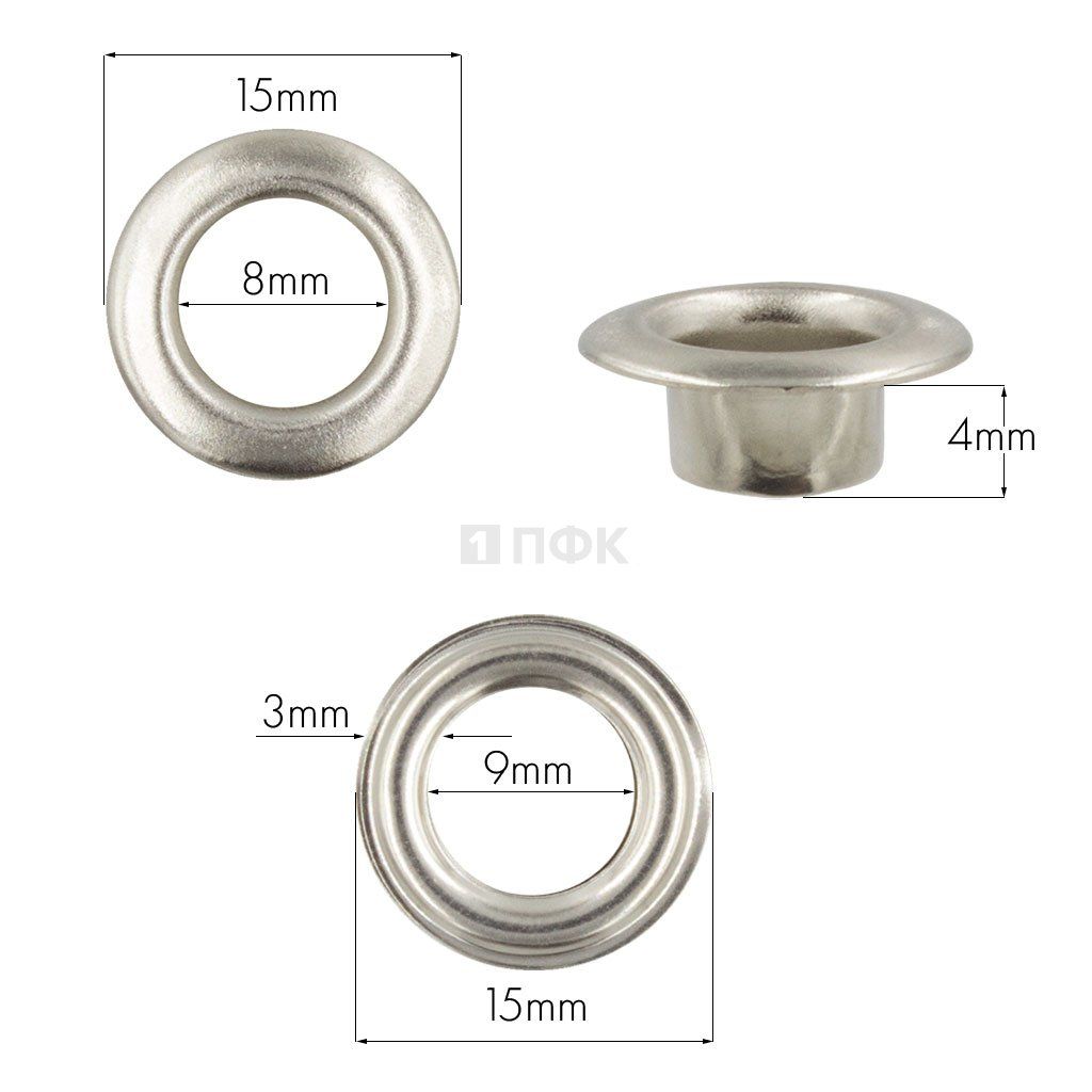 Люверсы №5 8мм сталь цв никель (уп 1000шт) — ПФКР Люверсы №5 8мм сталь цв никель (уп 1000шт)