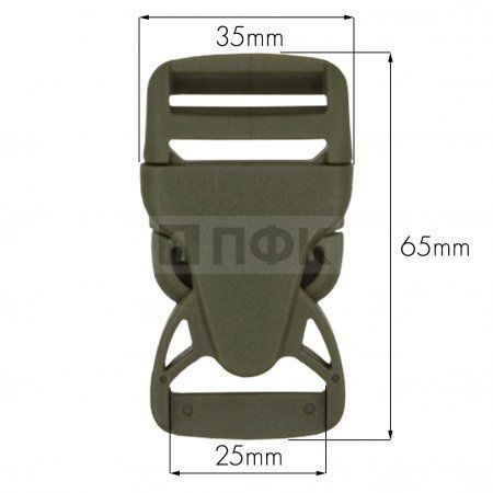 Фастекс (защелка-трезубец) ПП 25мм цв хаки (уп 200шт) 1001 ПФК Фастекс (защелка-трезубец) ПП 25мм цв хаки (уп 200шт) 1001 ПФК