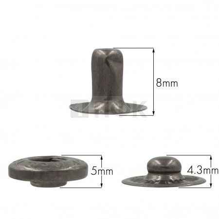 3 Части кнопки для одежды 15мм Альфа нерж цв никель тем (уп 720шт) STORM