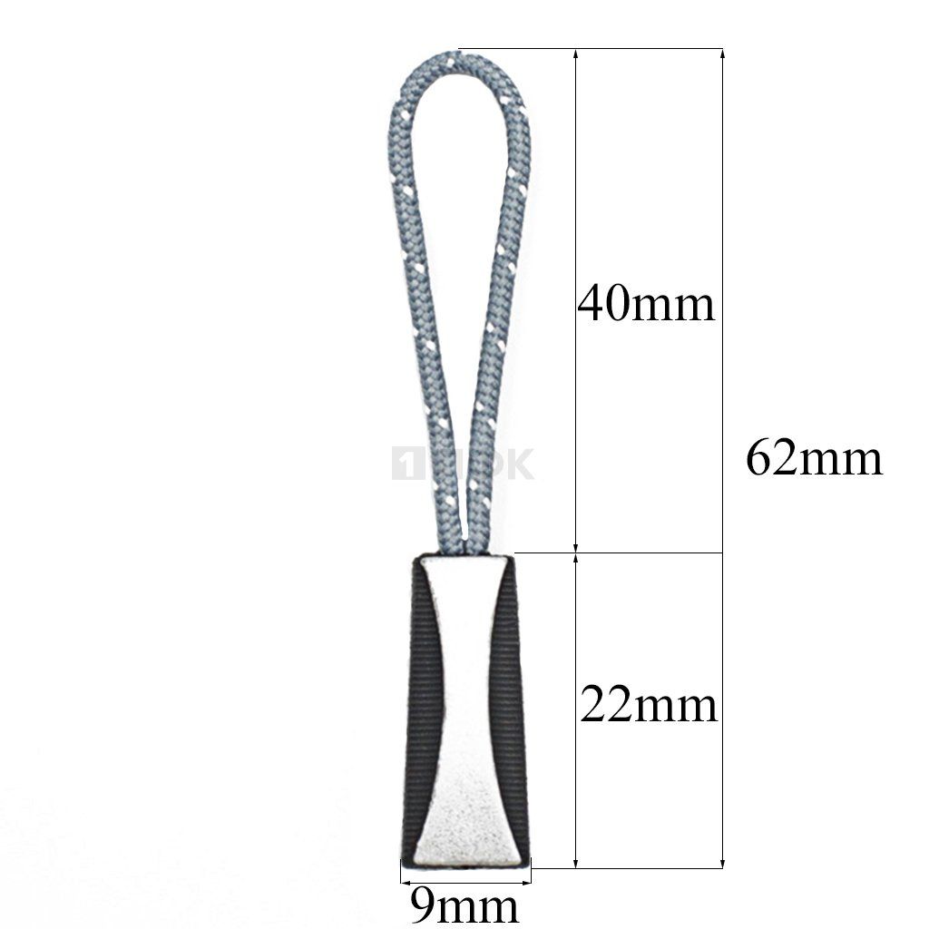 Пуллер для молнии №42 цвет 322 черный + шнур 316 (уп 500шт/10000шт)