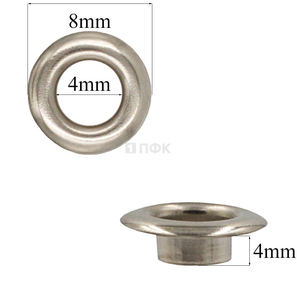 Люверсы №2 4мм нерж цв никель (уп 5000шт)