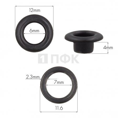 Люверсы №4 6мм нерж цв оксид (уп 5000шт) Люверсы №4 6мм нерж цв оксид (уп 5000шт)