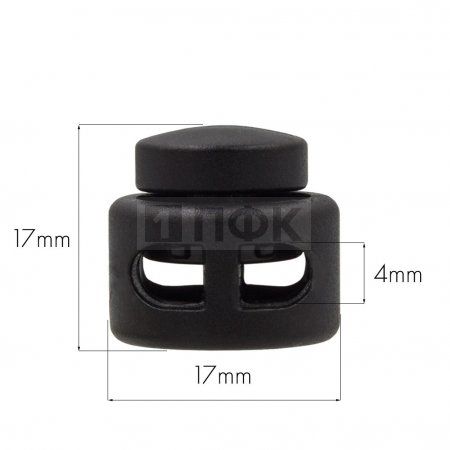 Фиксатор для шнура пластик арт.А2-028 РОМ цв черный (уп 500шт/10000шт)