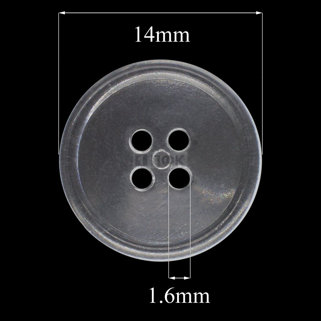 Пуговица КЛ 14-4 ПС 14мм цв стекло (уп 1000шт)