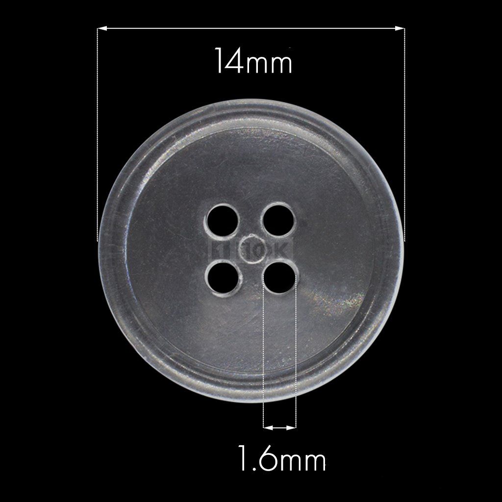 Пуговица КЛ 14-4 ПС 14мм цв стекло (уп 1000шт)