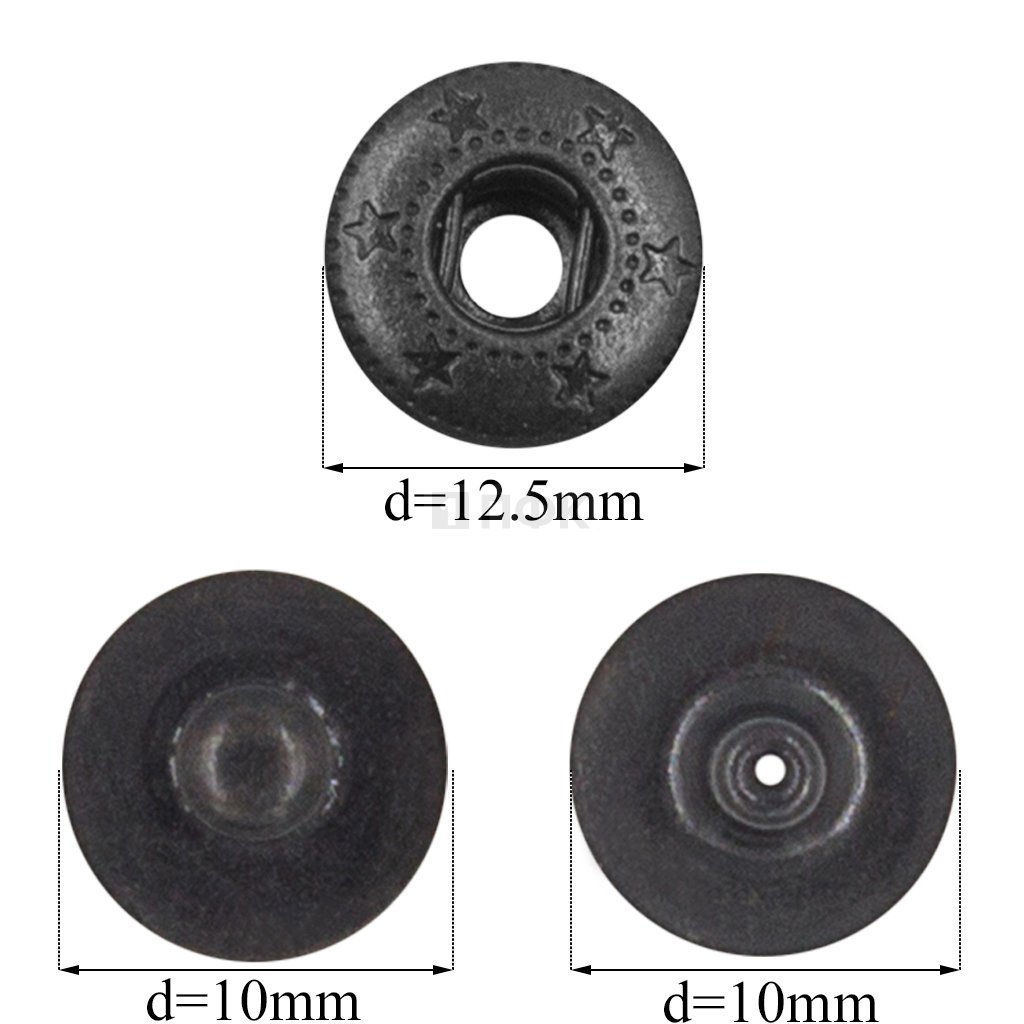 3 Части кнопки для одежды 12,5мм Альфа сталь цв оксид (уп 1440шт)