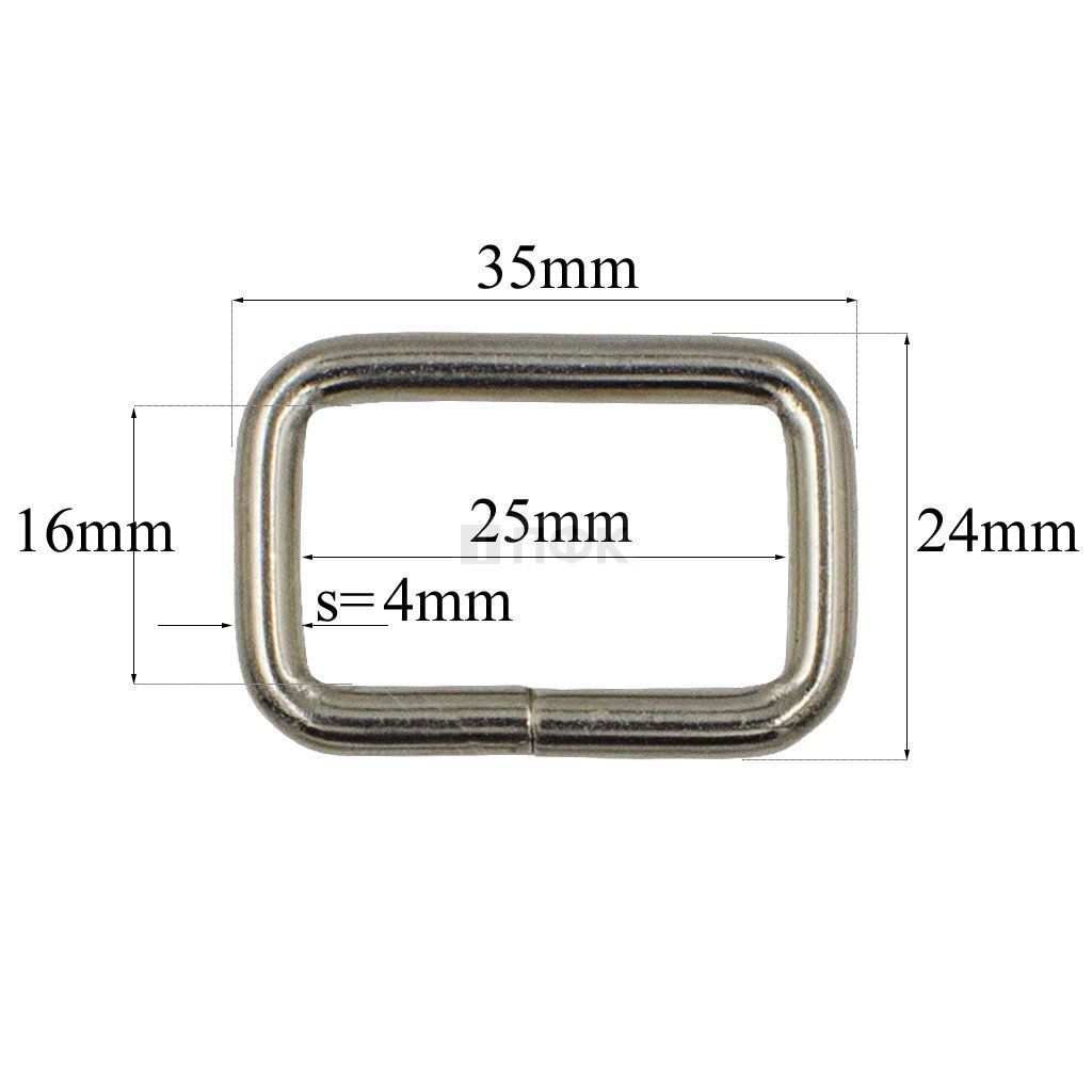 Пряжка - рамка 25мм (толщ 4мм) цв никель (уп 200/2800шт)
