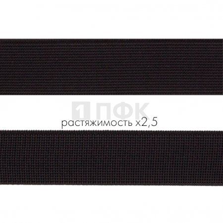 Резинка тканая 25мм 15 гр/м цв черный (уп 50м/300м)