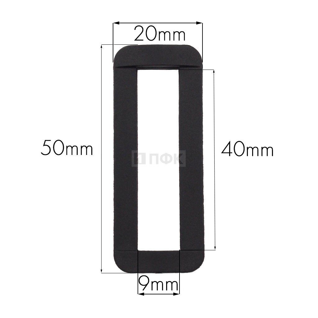 Пряжка-рамка Р-40(ОЩ-40) ПА 40мм цв черный (уп 1000шт/10000шт)