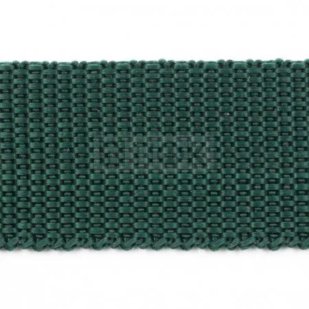 Стропа текстильная (лента ременная) 10мм 2,7 гр/м цв 310 зеленый тем (рул 50м/уп 3000м)