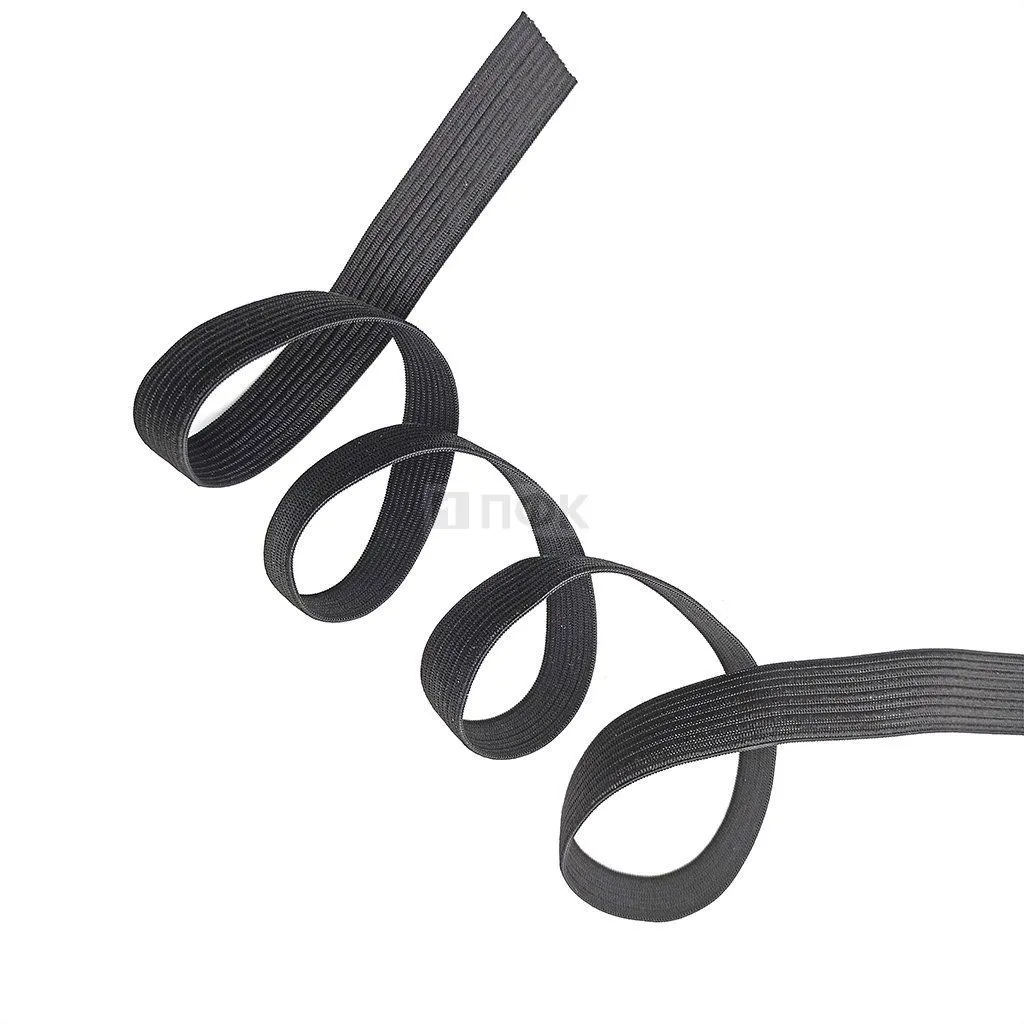 Резинка вязанная 15мм 6 гр/м цв черный (рул 40м/уп 400м) — ПФКР Резинка вязанная 15мм 6 гр/м цв черный (рул 40м/уп 400м)