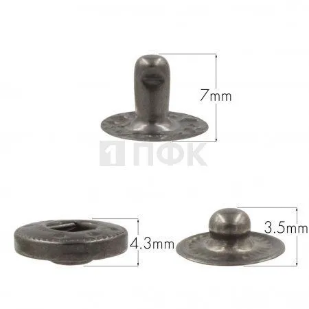 3 Части кнопки для одежды 12,5мм Альфа нерж цв никель тем (уп 1440шт) NEW STAR 3 Части кнопки для одежды 12,5мм Альфа нерж цв никель тем (уп 1440шт) NEW STAR