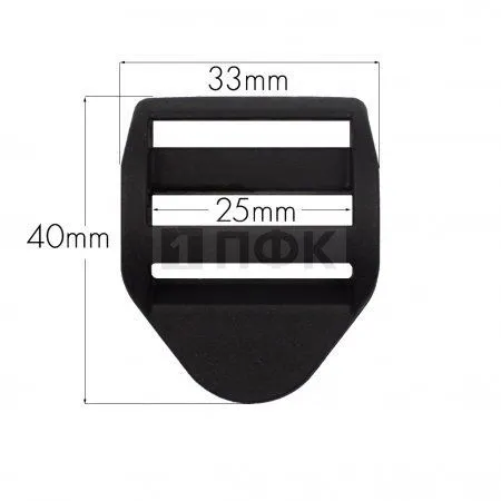 Пряжка-крыло трехщелевая К-25 ПП 25мм цв черный (уп 500шт/10000шт) ПФК
