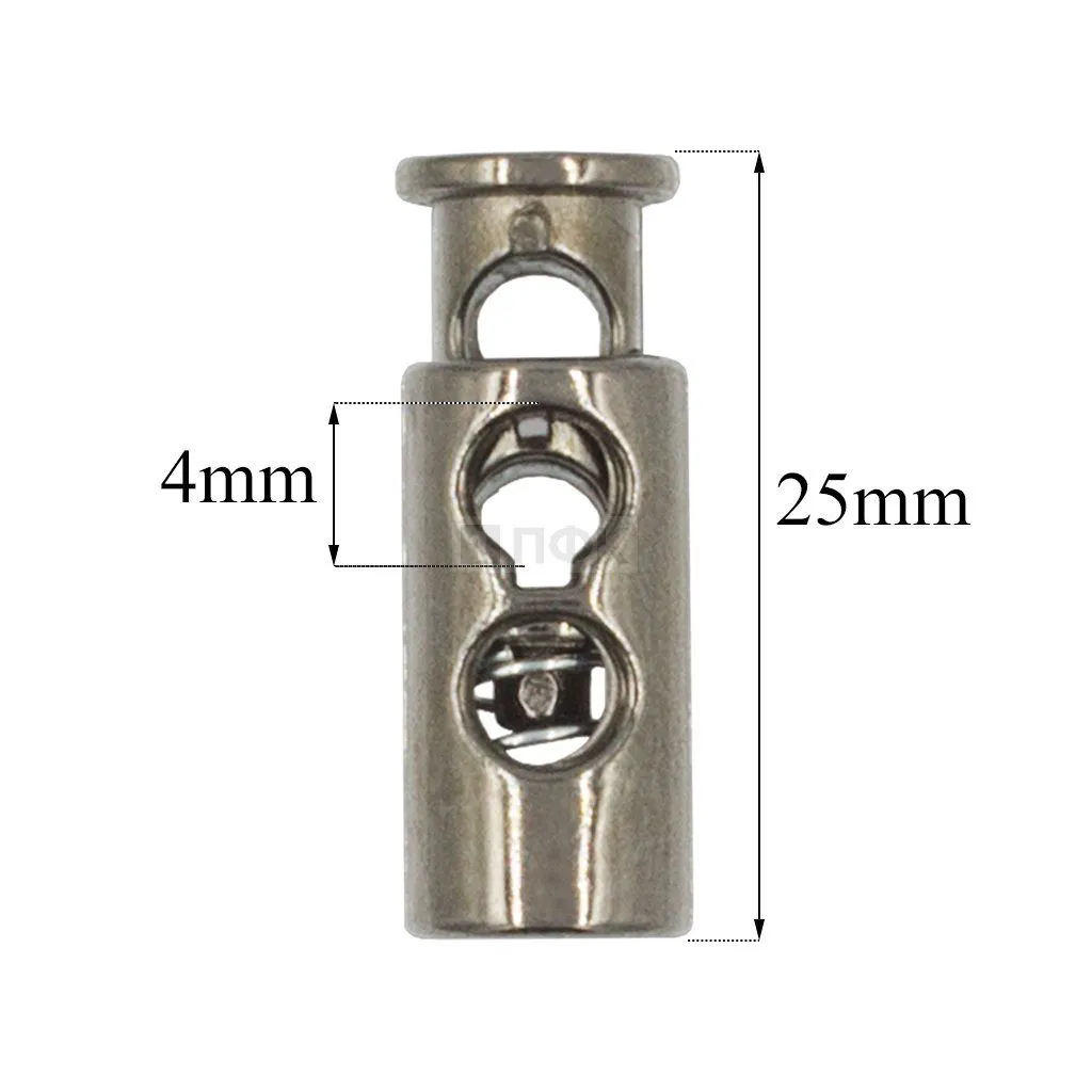 Фиксатор для шнура пластик L4 цв никель тем (уп 500шт)