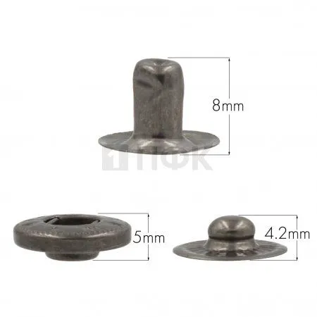 3 Части кнопки для одежды 15мм Альфа нерж цв никель тем (уп 720шт) DNG