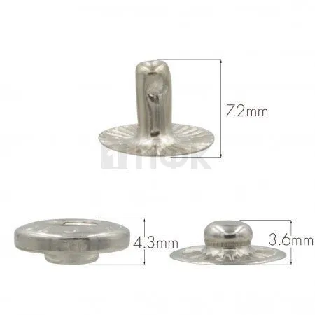 3 Части кнопки для одежды 12,5мм Альфа нерж цв никель (уп 1440шт) STORM 3 Части кнопки для одежды 12,5мм Альфа нерж цв никель (уп 1440шт) STORM