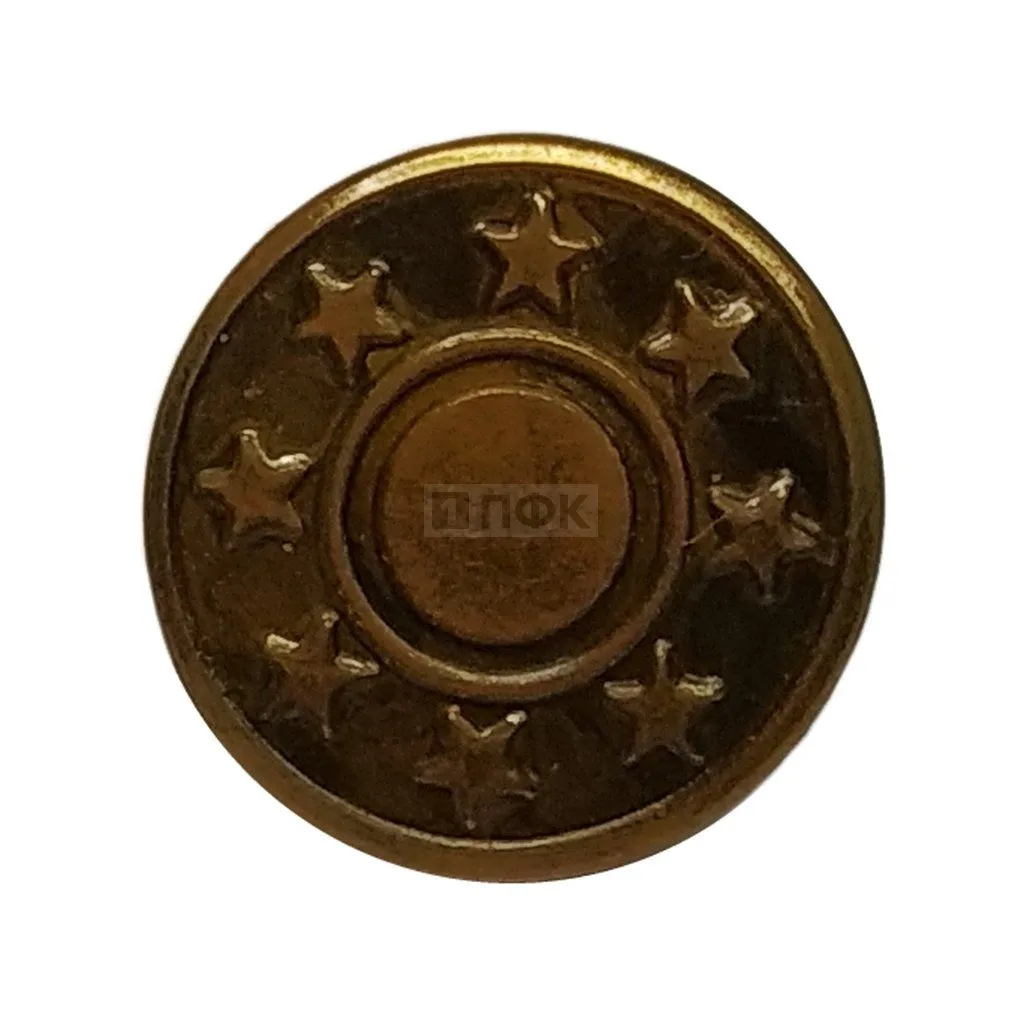 Джинсовая пуговица 17мм сталь цв антик "8 звезд" (уп 1000шт) 